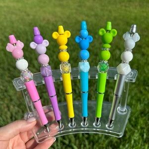 2/$14 silicone beaded pens - mouse ears